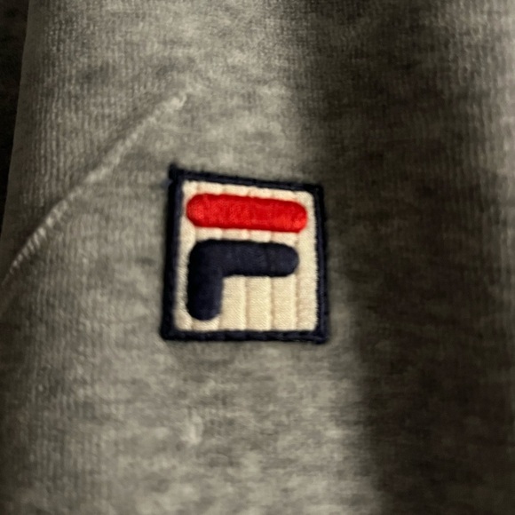 ***NEW Fila Heather Grey VELOUR Track Jacket with logo and weighted zipper (M) - Picture 12 of 16